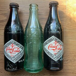 Vintage Coca-Cola Glass Bottles Set